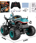 Totally Rad Dinosaur RC Monster Truck for Kids Ages 4 To 7, 1:20 Scale Remote Control Car With Lights And Music, packaging included