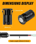 Dimensions display of Key Ignition Switch For Electric Bikes And Scooters With 2 Wire Lock Zinc Alloy Lock