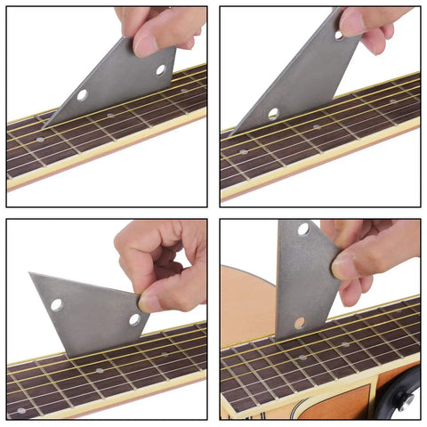 Guitar Luthier Tool Kit 6 Pack with fret rocker used on guitar fretboard for pro grade fretting and setup