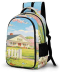 Pinkbreeze Homestead Printed Backpack For Everyday Use Unisex Large Capacity Daypack with homestead print and sturdy zipper