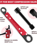 2 In 1 Plumbing Wrench Kit For Angle Stop And Supply Nut Installations featuring adjustable jaws and size adaptability