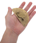Old School Vintage Round Zinc Alloy Latch Locks for Wooden Boxes in hand, showcasing antique style, two pack for DIY renovations.
