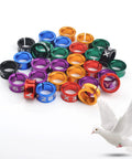 Split Aluminum Bird Leg Rings For Pigeons Parrots Doves And More, Open 1mm Foot Rings, 50 Mixed Colors Pack with flying dove