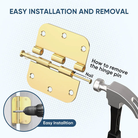 Matte Black 18 Pack Door Hinges With Removable Pin For Residential Interior Doors Three And A Half Inch By Three And A Half Inch Showing Installation