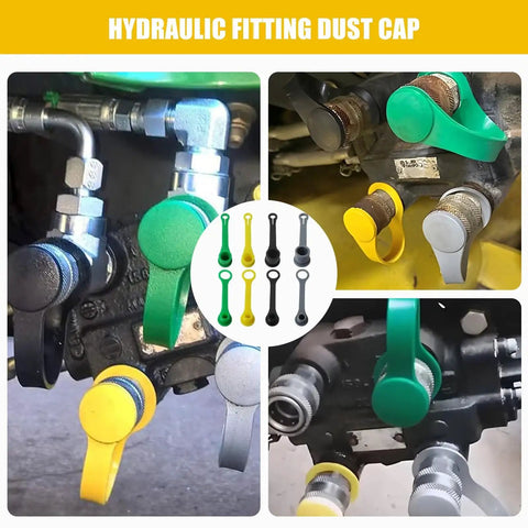 Must Have 8 Piece Hydraulic Fitting Dust Cap And Plug Set For John Deere Tractors Models 300 312 314 316 317 318 322 330 332 Replacement M132021 M132022 M132024 M70728 M132031 M132032 M132034 M85099, 8-piece plastic hydraulic fitting caps