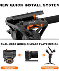 Lightweight Aluminum Video Camera Monopod With Feet For Travel Extends From 26 Inches Folded To 73 Inches, Supports Up To 22 Lbs