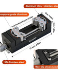 Kickass Smart Fractal Mini Bench Vise With Self Adjusting Dual Jaw Precision Clamp For Drill Press Circuit Boards Pipes And Odd Parts A Hella Useful Diy Workbench Staple, aluminum alloy & stainless steel construction, 6.85in long