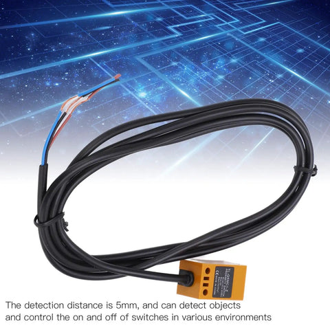 DC 10-30V Inductive Proximity Sensor 3 Wire NPN With 5mm Detection Distance, metal detecting sensor in ABS housing, coiled wires