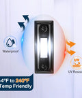 Heavy Duty Metal Doorbell Push Button With Bright White LED Light, Hardwired Doorbell Button, Waterproof and UV Resistant on white wall
