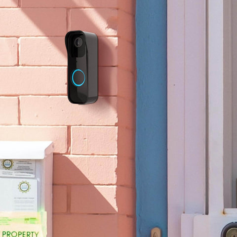 Protective Wall Mount Bracket For Video Doorbell 1st Gen, durable hard plastic installed on exterior wall with easy access.