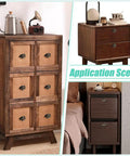 Application of Six Piece Antique Drawer Pulls Set With 1.9 Inch Oval Alloy Cabinet Handles Bronze Finish on furniture.