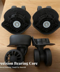 Game Changer Twin Roller Luggage Wheel Replacement Hub With Metal Ball Bearing Insert for suitcase repair, showing tough PP material design.