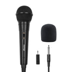 Handheld Wired Cardioid Dynamic Microphone With 13ft Cable And On Off Switch for Live Gigs, accessories visible