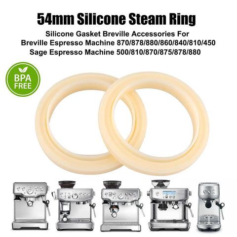 Two Pack 54mm Silicone Steam Ring Gasket Replacement For Espresso Machine Group Head, Heat Resistant Food Grade Silicone