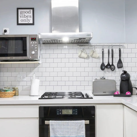 Peel And Stick Backsplash Tile Kit 12x12 Off White Subway Tiles With Grey Grout 10 Sheets Easy DIY No Mess Eco Friendly Kitchen Upgrade