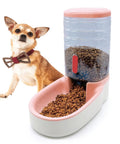 Reliable Gravity Dog Food Dispenser Automatic Cat Feeder With One Gallon Capacity For Small Medium Dogs And Cats Pink Siphon Kibble Station with dog.