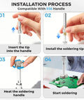 Copper Desoldering Tip Set For Joysticks And Controller Repair, C245 900M Adapter, Multi Point Heating For P4 P5 Xbox And Switch, Precision Alignment, Easy Heat Up, Pro Grade Soldering Tips installed on 936 handle