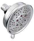 Chrome Four Function Showerhead With Four Spray Modes For Every Mood Four And 3 Eighths Inch Diameter High Flow 2.5 GPM