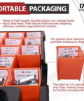 Beefy Brake Line Fittings Kit with Nuts and Reducer Bushings organized in labeled compartments for 3/16 to 5/16 inch tubing.
