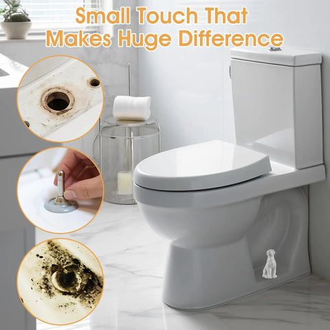 Adorable White Ceramic Dog Toilet Bolt Covers Transform Your Bathroom With These Hella Stylish Screw Caps That Bring Real Personality To Your Space While Offering No Sweat Install 2 Piece Set on a modern toilet.