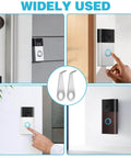 Two Pack Must Have Doorbell Key Replacement Tools For Ring Video Doorbell 2024 Release Easy Battery Swap And Secure Opening Kit with images of doorbells and tools