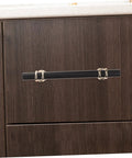 Aluminum Alloy Drawer Handles And Cabinet Pulls Kit in black finish on a wooden dresser drawer