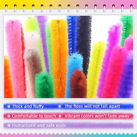 Crazy Color Chenille Stems Kit With 1050 Pieces In 30 Assorted Colors For Crafting DIY Projects Decorations And Classroom Fun Flexible 6mm By 12 Inch Fuzzy Pipe Cleaners in assorted colors