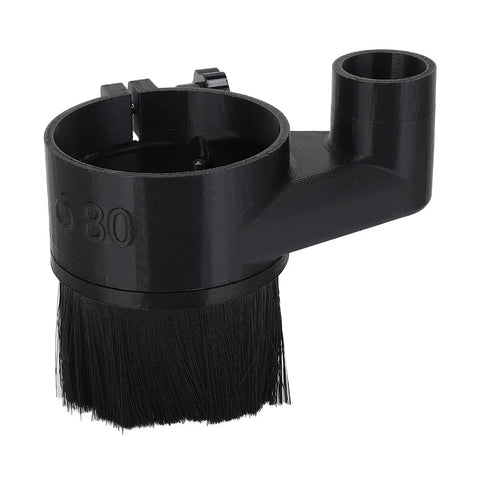 Dust Shoe Cover For 80mm CNC Spindle Up To 2.2kW With Brush Vacuum Attachment in black plastic with brush bristles