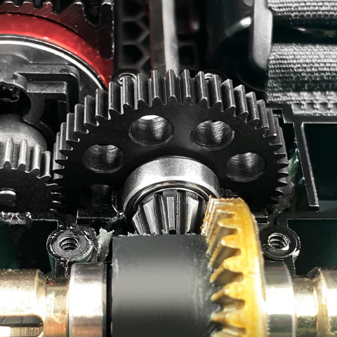 Close-up of Beefy 40Cr Steel Differential Spur Gear with Pinion Assembly Drive Gear for Hyper Go H16BM H16GT H16DR H16PL MJX