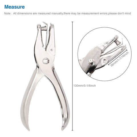 Tiny One Eighth Inch Circle Hole Paper Punch, Compact Handheld Metal Puncher With Eight Sheet Capacity, anti-rust, grippy handle