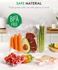 Pro Grade Vacuum Seal Bags For Food Storage And Sous Vide BPA Free Durable Puncture Resistant Bags with vegetables and meat