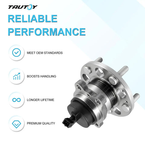 Premium 2 Piece Rear Wheel Hub And Bearing Assembly Bolt On Direct Fit Replacement For Kia Soul And Soul Ev, heavy duty design.