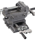 Heavy Duty 3 Inch Bench Vise With Reinforced Cast Iron Base And Powder Metallurgy Jaws For Milling Drilling Machines Smooth Grip Workholding Tool on a white background.