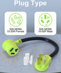 Top Shelf Nema 10 To 30 Dryer Adapter Heavy Duty Three Prong Power Converter 50 Amp Male To 30 Amp Female connectors and cord