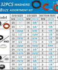 Sizing chart for Go To 1000 Piece O Ring Kit With 18 Sizes And 18 Size Rubber Washers For Plumbing Faucets Water Pipes Garden Hoses