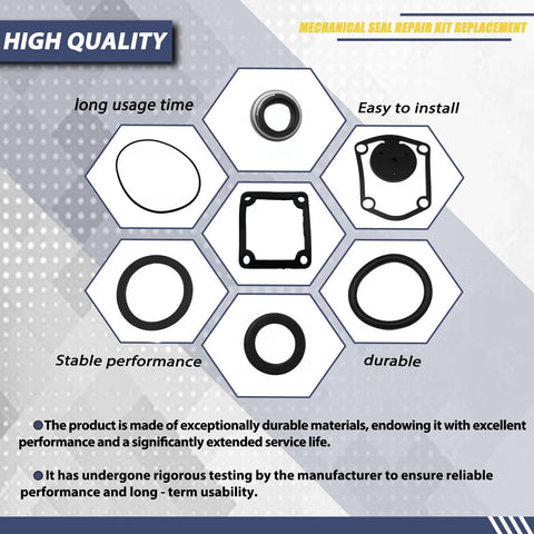 Mechanical seal repair kit for Predator 2-inch trash pump, with O-rings, gaskets, and washers
