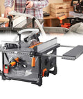 Heavy Duty Portable Circular Bench Saw Featuring 2000W Pure Copper Workhorse Motor with side extension for precise cuts.