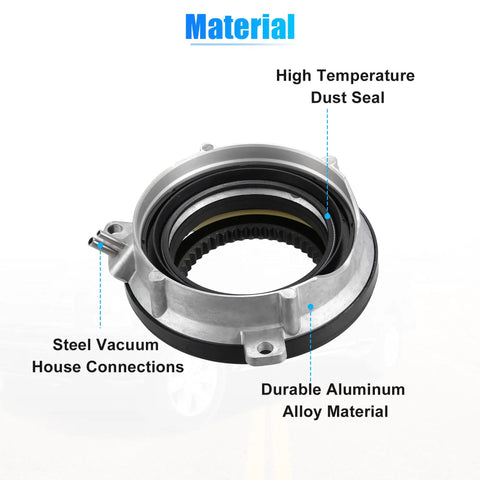 Straight Fire Auto Locking Hub Actuator For Ford F150 Expedition and Lincoln Navigator 2003 to 2017 showing durable aluminum material and steel connections.