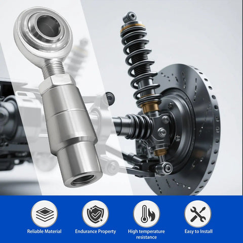 Beefy Heavy Duty Heim Joint Rod End Kit Three Eighths By Three Eighths Twenty Four Threads Panhard Bar Kit With Tube Adapters And Jam Nuts For Clutches Brakes And Steering Linkages Two Pack silver rod end with suspension and brake linkage