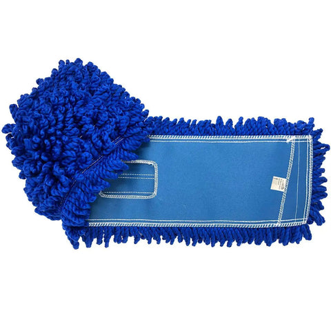 36 Inch Microfiber Dust Mop Head Replacement Bulk Pack Of 12 Large Washable Commercial Mop Heads Blue