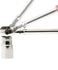 Close-up of 100 Tooth Swivel Head Ratchet Set 270-degree swivel with chrome vanadium steel drives for heavy duty jobs