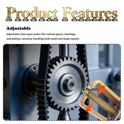 Built Tough 4 Inch 2 Jaw Gear Puller Adjustable High Strength Pulley Puller Tool demonstrates adjustable jaw on gear