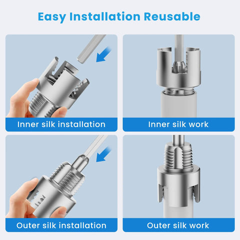 All In One PVC Pipe Threading Tool For 1/2 And 3/4 Inch Pipes With Dual Function Internal And External Threads illustration