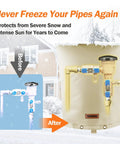 Backflow Preventer Pipe Insulation Cover For Winter Freeze Protection, 5 Layer Water Resistant Sprinkler Valve Insulated Pouch, beige, outdoor setup