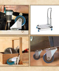 8 Pack 3 Inch Swivel Caster Wheels With Plate No Brake Heavy Duty Blue PU Wheels And Heavy Duty Screws For Tool Boxes