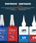 2-pack thread locker bottles: blue 243 (medium) and red 271 (high) for bolts and nuts