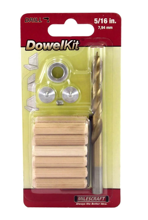 5/16-Inch Dowel Kit With TiN Coated Brad Point Bit, Two Dowel Hole Centers, Steel Drill Stop With Set Screw And Allen Wrench