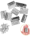 10 Pack Iron Folding Cabinet Hinges With Right Angle Mount, Smooth Quiet Operation, screws included, hand size reference