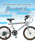 20 Inch LED Lit Mountain Bike With Built In Stereo Speakers And Wireless Music, high carbon steel frame, front view