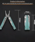 20 In 1 EDC Multi Tool Pliers With Spring Loaded Pliers Head Detachable Screwdriver Bits Safety Spring Back Scissors and dimensions
